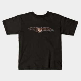 Bat Pipistrellus pipistrellus in Flight Illustration Kids T-Shirt